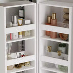 Meuble-lavabo moderne minimaliste à deux portes avec rangement rotatif, organisateur de maquillage pour salle de bain et dressing