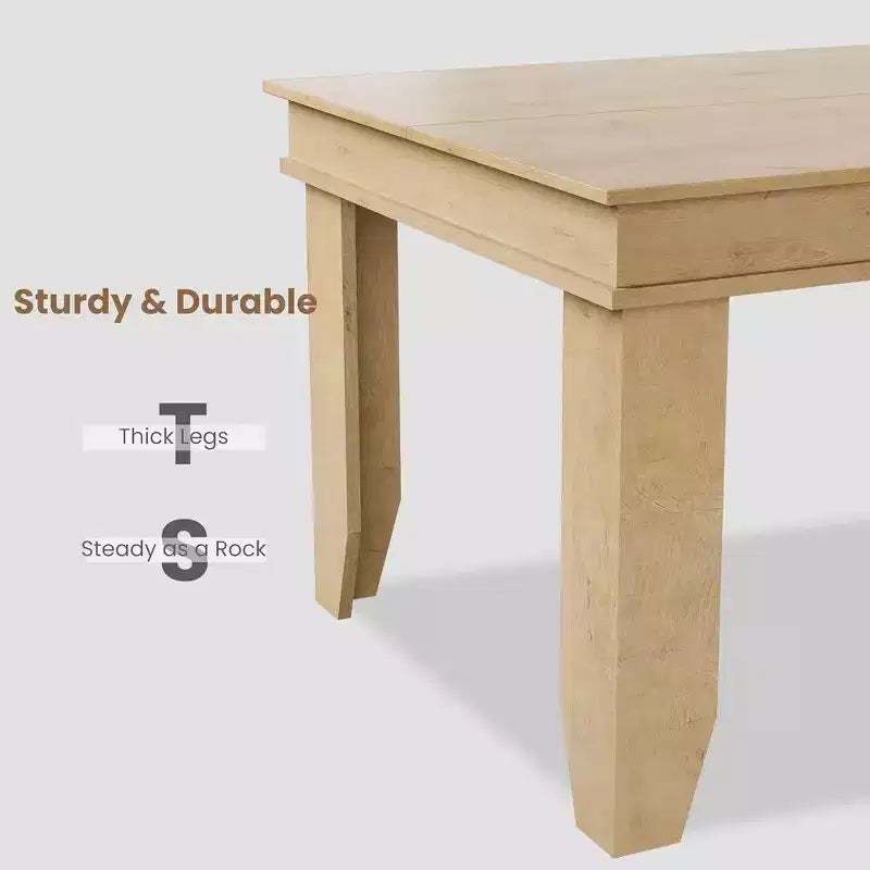 Table à manger pour 6 à 8 personnes, table de salle à manger rectangulaire style ferme de 180 cm, table de dîner rustique en bois pour salon, restaurant