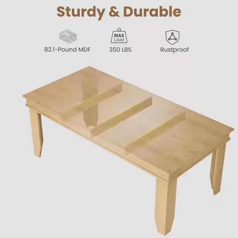 Table à manger pour 6 à 8 personnes, table de salle à manger rectangulaire style ferme de 180 cm, table de dîner rustique en bois pour salon, restaurant