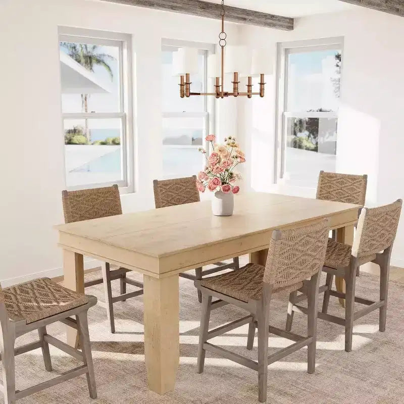 Table à manger pour 6 à 8 personnes, table de salle à manger rectangulaire style ferme de 180 cm, table de dîner rustique en bois pour salon, restaurant
