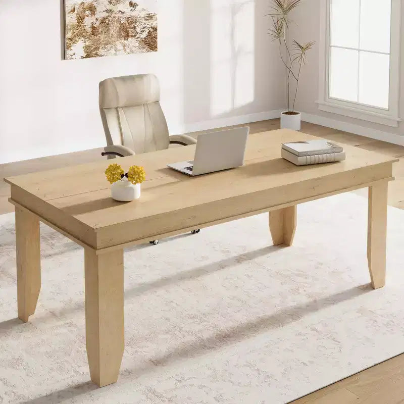 Table à manger pour 6 à 8 personnes, table de salle à manger rectangulaire style ferme de 180 cm, table de dîner rustique en bois pour salon, restaurant