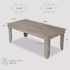 Table à manger pour 6 à 8 personnes, table de salle à manger rectangulaire style ferme de 180 cm, table de dîner rustique en bois pour salon, restaurant