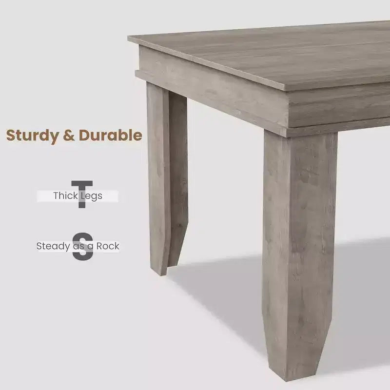 Table à manger pour 6 à 8 personnes, table de salle à manger rectangulaire style ferme de 180 cm, table de dîner rustique en bois pour salon, restaurant