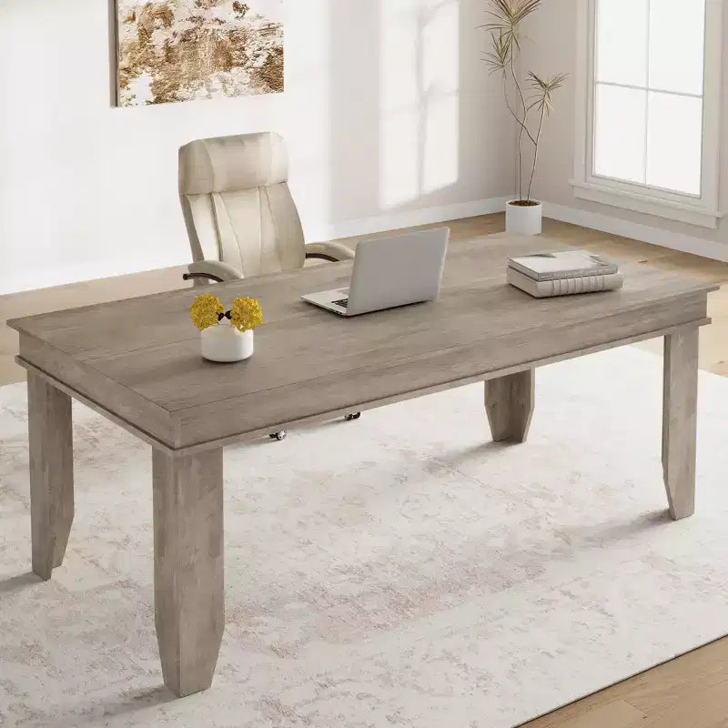 Table à manger pour 6 à 8 personnes, table de salle à manger rectangulaire style ferme de 180 cm, table de dîner rustique en bois pour salon, restaurant