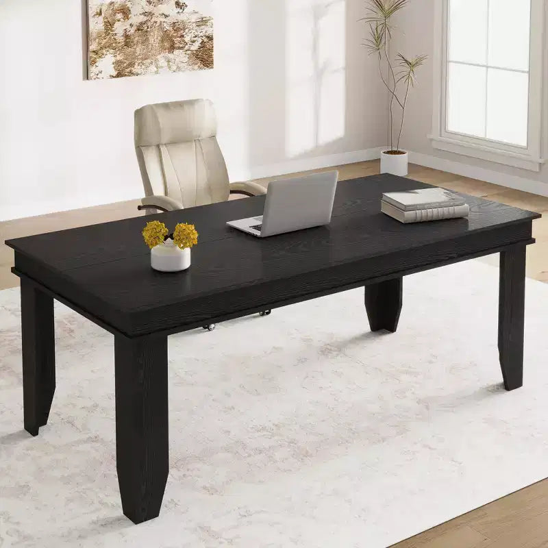 Table à manger pour 6 à 8 personnes, table de salle à manger rectangulaire style ferme de 180 cm, table de dîner rustique en bois pour salon, restaurant