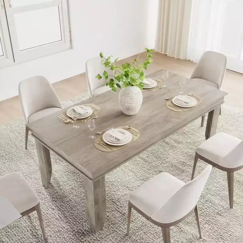 Table à manger pour 6 à 8 personnes, table de salle à manger rectangulaire style ferme de 180 cm, table de dîner rustique en bois pour salon, restaurant