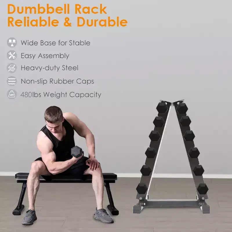 Support de rangement pour haltères seulement, étagère de rangement pour poids en acier A-frame, support à poids pour gym à domicile, support de rangement pour haltères