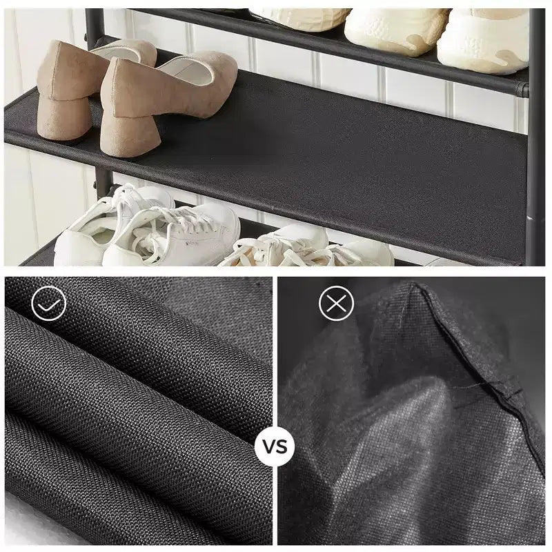 Meuble à Chaussures, Étagère à Chaussures à 4/5 Niveaux pour 12-16 Paires de Chaussures, Organisateur de Chaussures pour Entrée
