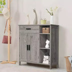 Meuble de salle de bain, Armoire de rangement au sol avec portes et étagères, Meuble de bar à café avec tiroir
