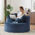 Fauteuil d'appoint rond moderne en velours côtelé avec dossier rembourré, petit fauteuil de loisirs, canapé simple pour salon, bureau, appartement