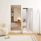 Miroir sur pied incassable 70*31in avec cadre en alliage d'aluminium, miroir mural haute définition, miroir pour chambre, salon
