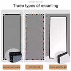 Miroir sur pied incassable 70*31in avec cadre en alliage d'aluminium, miroir mural haute définition, miroir pour chambre, salon
