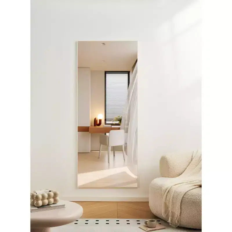 Miroir sur pied incassable 70*31in avec cadre en alliage d'aluminium, miroir mural haute définition, miroir pour chambre, salon