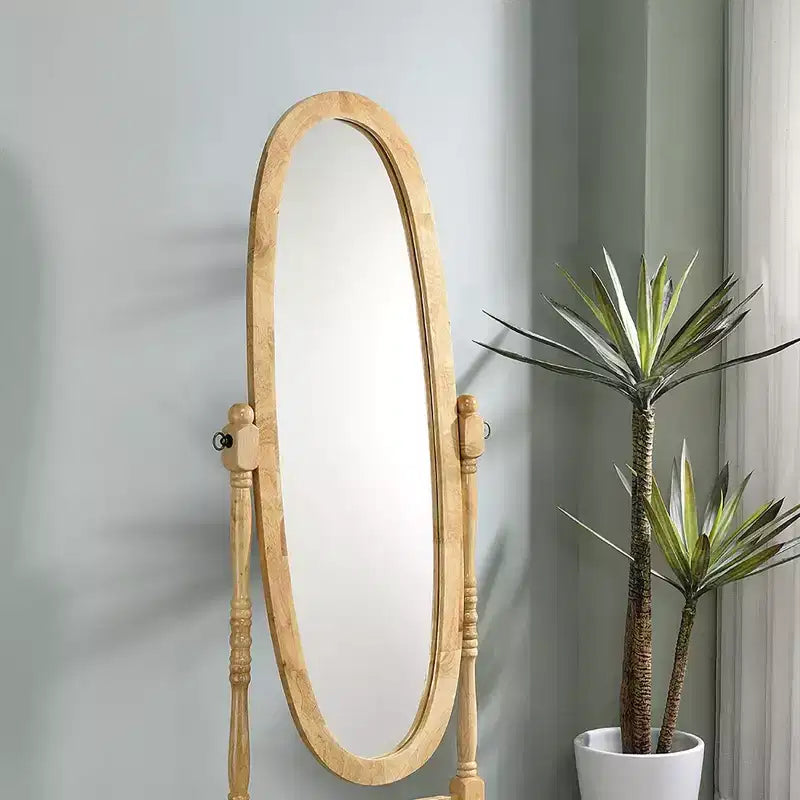 Miroir sur pied de 150,5 cm, psyché avec support en bois, miroir de sol pour magasin de vêtements, cabine d'essayage