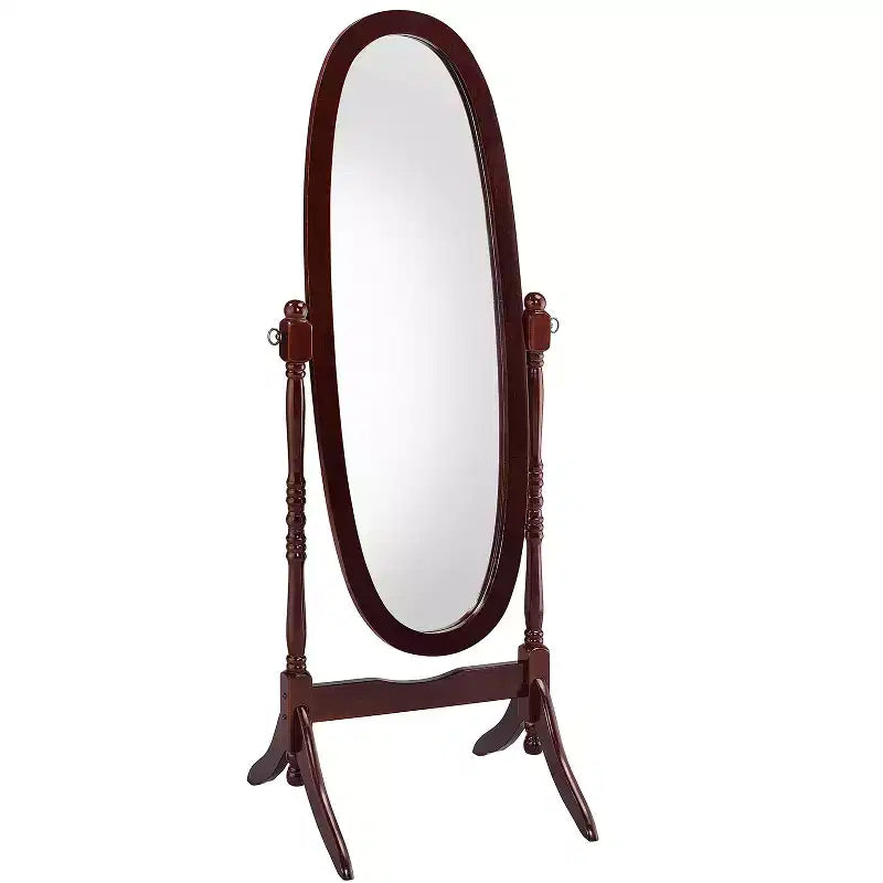 Miroir sur pied de 150,5 cm, psyché avec support en bois, miroir de sol pour magasin de vêtements, cabine d'essayage