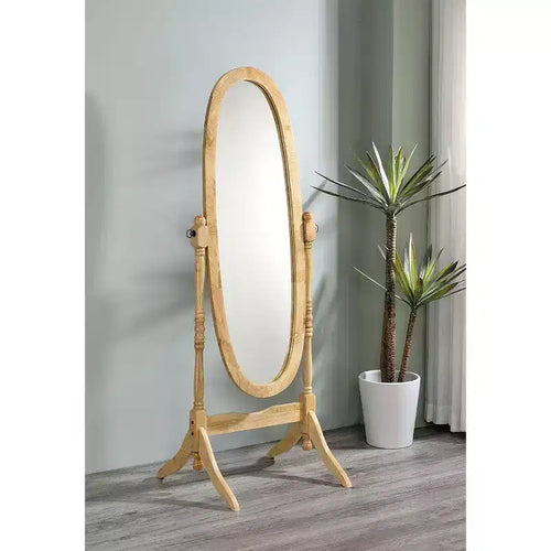 Okak 59.25in Standing Mirror, Full Length Mirror with Wooden Stand, Floor Mirror for Clothing Shop, Dressing Room
