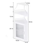 Meuble de rangement pour vin d'angle blanc 29 pour petits espaces, peut contenir plus de 50 bouteilles et de la verrerie, meuble de rangement en MDF avec dessus de bar pour liqueurs et accessoires de cocktails