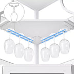 Meuble de rangement pour vin d'angle blanc 29 pour petits espaces, peut contenir plus de 50 bouteilles et de la verrerie, meuble de rangement en MDF avec dessus de bar pour liqueurs et accessoires de cocktails