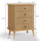 Commodes à 4 tiroirs, Commode de rangement moderne avec pieds en bois, Organisateur de rangement en bois pour chambre d'enfant, chambre à coucher, salon