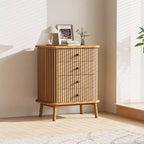 Commodes à 4 tiroirs, Commode de rangement moderne avec pieds en bois, Organisateur de rangement en bois pour chambre d'enfant, chambre à coucher, salon