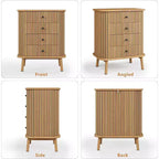 Commodes à 4 tiroirs, Commode de rangement moderne avec pieds en bois, Organisateur de rangement en bois pour chambre d'enfant, chambre à coucher, salon