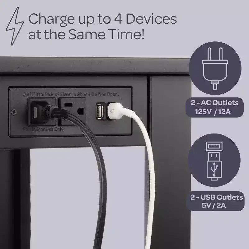 Table d'appoint étroite  avec station de recharge