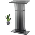 47 Clear Acrylic Lectern Podium, Transparent Presentation Stand with Storage Shelf, for Wedding Ceremonies, Church, School & Business Events