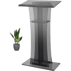 47 Clear Acrylic Lectern Podium, Transparent Presentation Stand with Storage Shelf, for Wedding Ceremonies, Church, School & Business Events