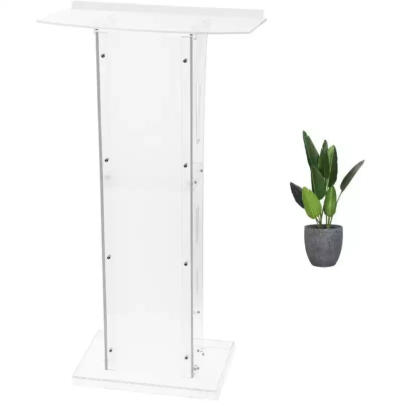 47 pupitres en acrylique transparent, support de présentation transparent avec étagère de rangement, pour cérémonies de mariage, églises, écoles et événements commerciaux