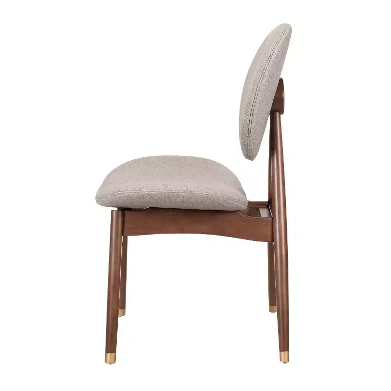 Chaise de salle à manger capitonnée en bois de style Mid-Century Modern (Lot de 2)