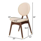 Chaise de salle à manger capitonnée en bois de style Mid-Century Modern (Lot de 2)