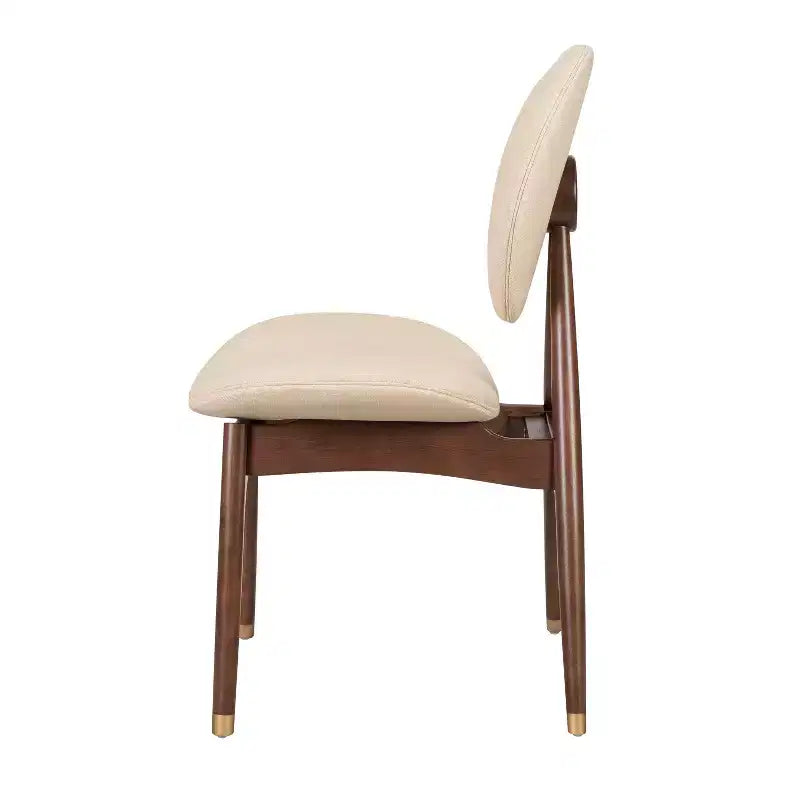 Chaise de salle à manger capitonnée en bois de style Mid-Century Modern (Lot de 2)