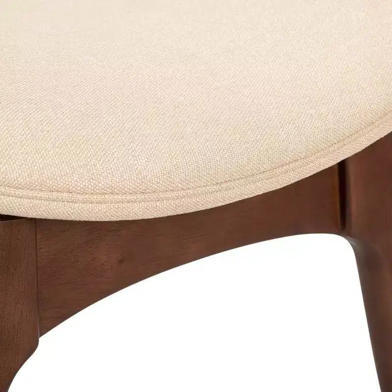 Chaise de salle à manger capitonnée en bois de style Mid-Century Modern (Lot de 2)