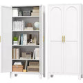 Zevemomo 70.87'' Tall Metal Pantry Cabinet with 2 Doors, with 4 Adjustable Shelves, Steel Cupboard for Kitchen, Pantry,Dining Room, Living Room,White