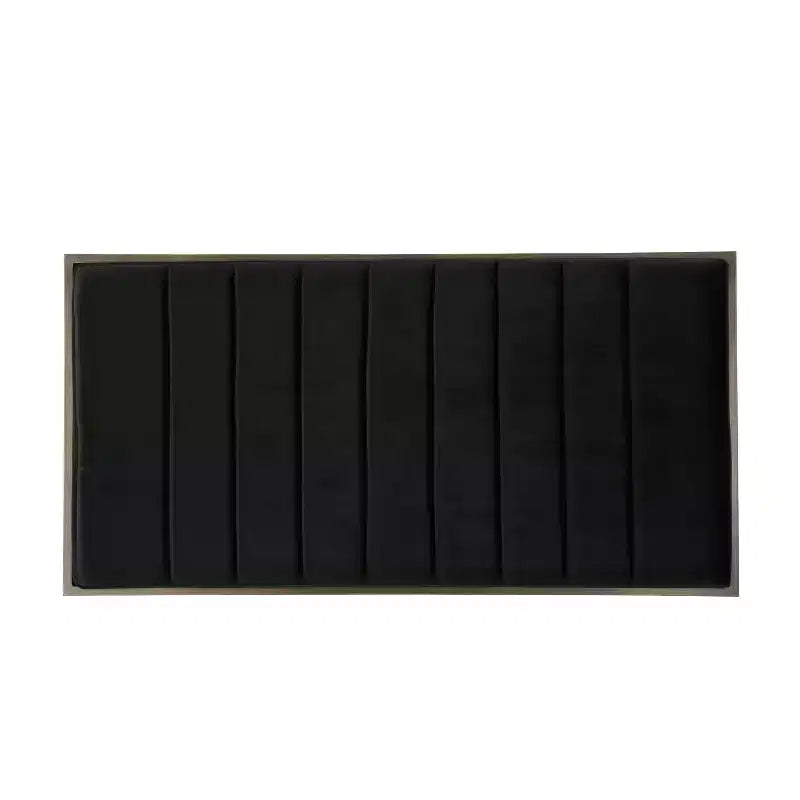 Banc Ottoman Rembourré en Velours avec Finition Laiton, Noir