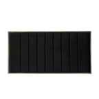 Banc Ottoman Rembourré en Velours avec Finition Laiton, Noir