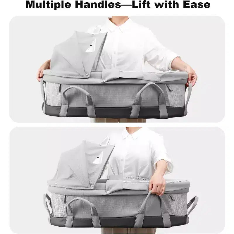 Moïse portable pour bébé avec auvent et poignées de transport