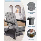 Chaise Adirondack pliable, chaise pliante toutes saisons en PEHD, chaises Adirondack résistantes aux intempéries pour patio, jardin, pelouse, arrière-cour, piscine