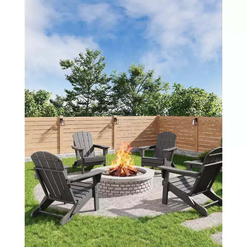 Chaise Adirondack pliable, chaise pliante toutes saisons en PEHD, chaises Adirondack résistantes aux intempéries pour patio, jardin, pelouse, arrière-cour, piscine