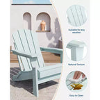 Chaise Adirondack pliable, chaise pliante toutes saisons en PEHD, chaises Adirondack résistantes aux intempéries pour patio, jardin, pelouse, arrière-cour, piscine