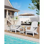 Chaise Adirondack pliable, chaise pliante toutes saisons en PEHD, chaises Adirondack résistantes aux intempéries pour patio, jardin, pelouse, arrière-cour, piscine