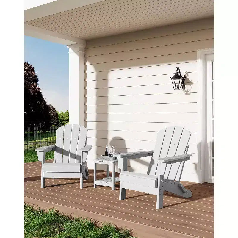 Chaise Adirondack pliable, chaise pliante toutes saisons en PEHD, chaises Adirondack résistantes aux intempéries pour patio, jardin, pelouse, arrière-cour, piscine