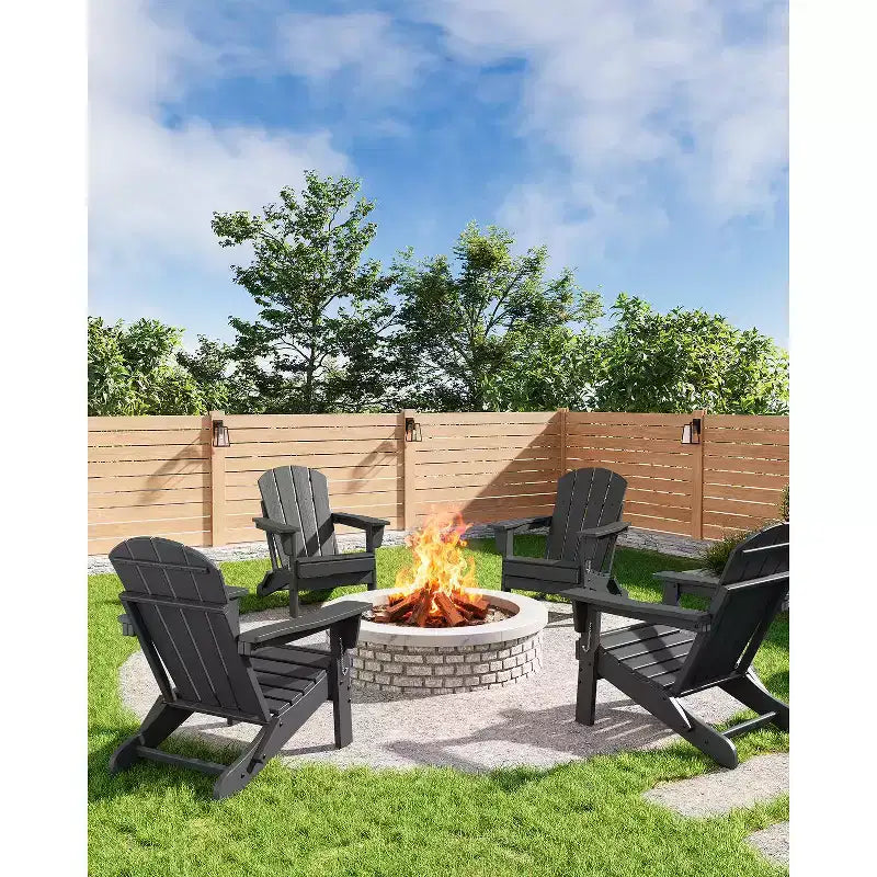 Chaise Adirondack pliable, chaise pliante toutes saisons en PEHD, chaises Adirondack résistantes aux intempéries pour patio, jardin, pelouse, arrière-cour, piscine