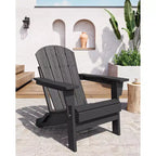 CuisinSmart Folding Adirondack Chair, HDPE All-Weather Foldable Chair, Weatherproof Adirondack Chairs for Patio Garden Lawn Backyard Pool