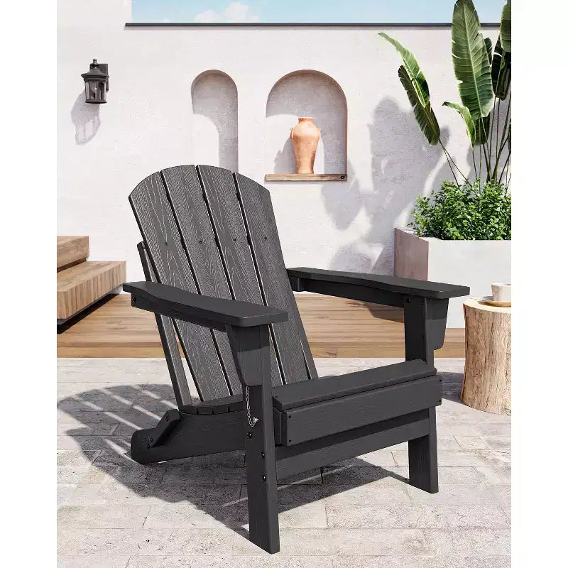 CuisinSmart Folding Adirondack Chair, HDPE All-Weather Foldable Chair, Weatherproof Adirondack Chairs for Patio Garden Lawn Backyard Pool