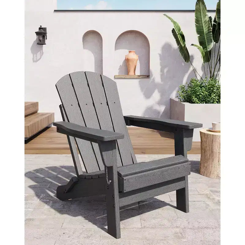 Chaise Adirondack pliable, chaise pliante toutes saisons en PEHD, chaises Adirondack résistantes aux intempéries pour patio, jardin, pelouse, arrière-cour, piscine