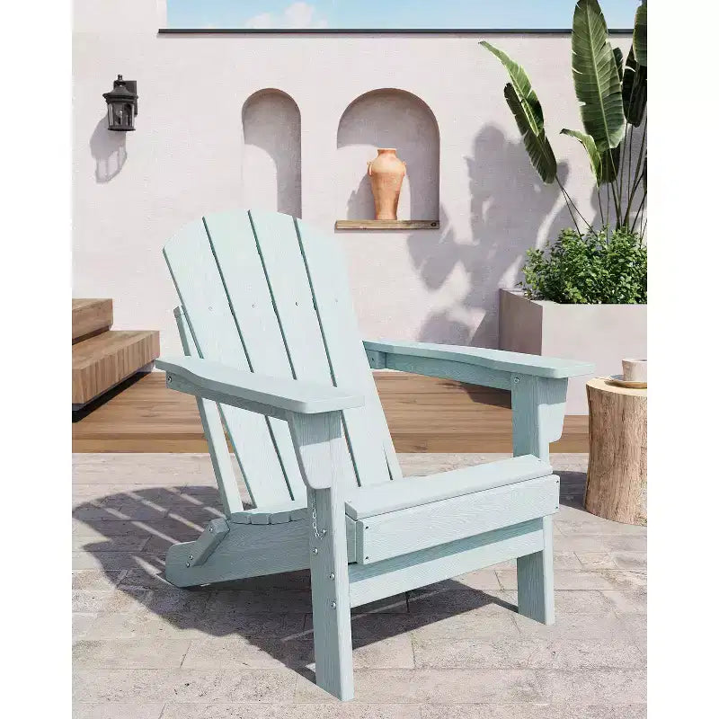 Chaise Adirondack pliable, chaise pliante toutes saisons en PEHD, chaises Adirondack résistantes aux intempéries pour patio, jardin, pelouse, arrière-cour, piscine