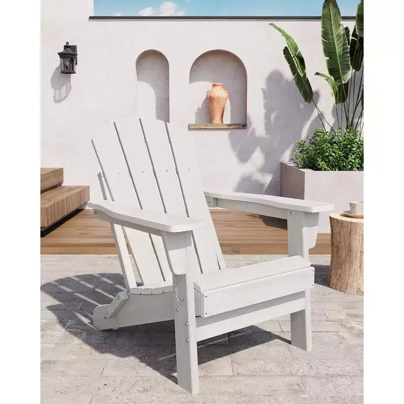 Chaise Adirondack pliable, chaise pliante toutes saisons en PEHD, chaises Adirondack résistantes aux intempéries pour patio, jardin, pelouse, arrière-cour, piscine