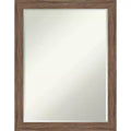 Amanti Art Pia Medium Brown Narrow Petite Bevel Bathroom Wall Mirror 27.25 x 21.25 in.