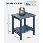 Tables d'appoint d'extérieur, lot de 2, tables d'appoint de patio résistantes aux intempéries, tables de patio carrées en plastique, tables d'appoint pour terrasse de piscine.